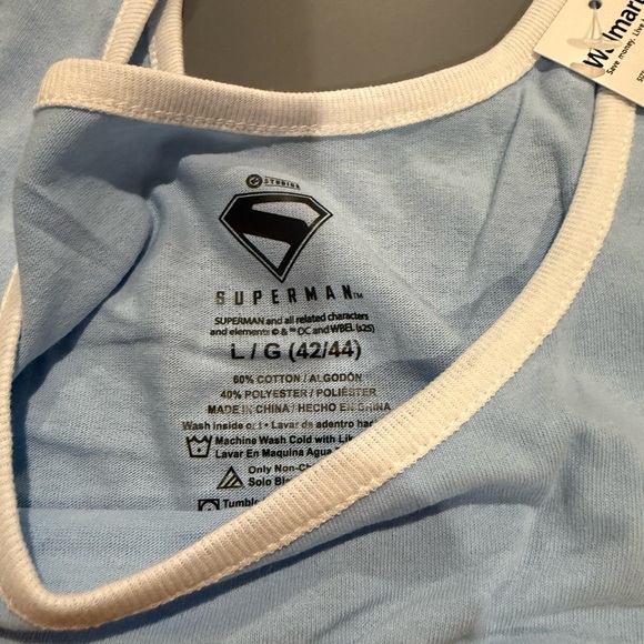 DC Comics Superman men’s size Large Tank Top - Light Blue and Yellow - Picture 2 of 2